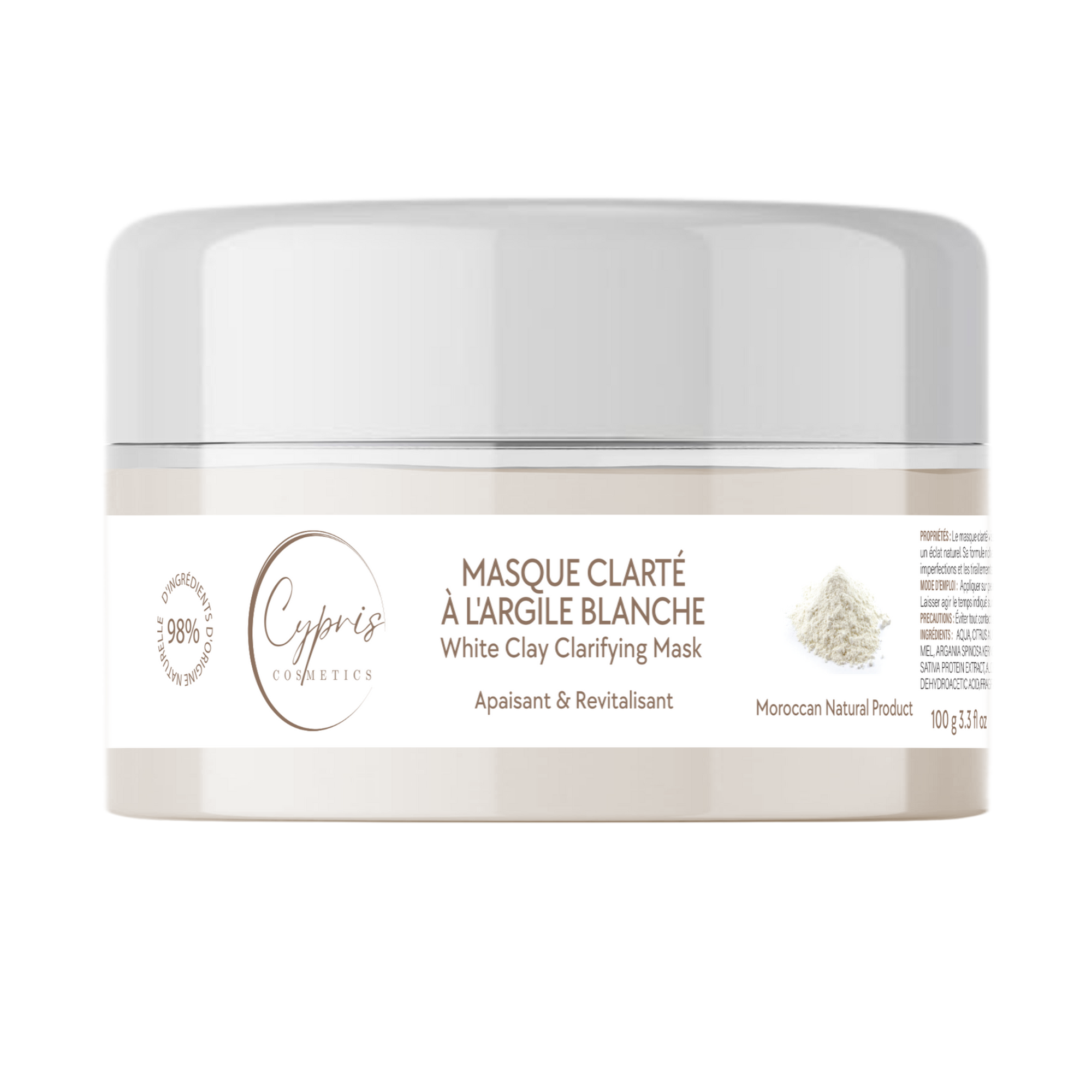 MASQUE CLARTÉ À L’ARGILE BLANCHE